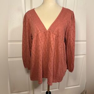 Lucky Brand Long Sleeve Boho Blouse - Size L